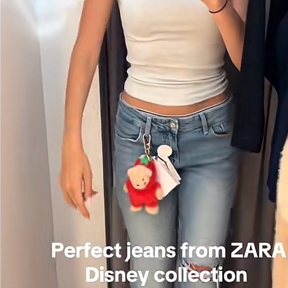 ZARA Women's Disney x Harry Lambert Limited Edition Lowrise Flare Jeans